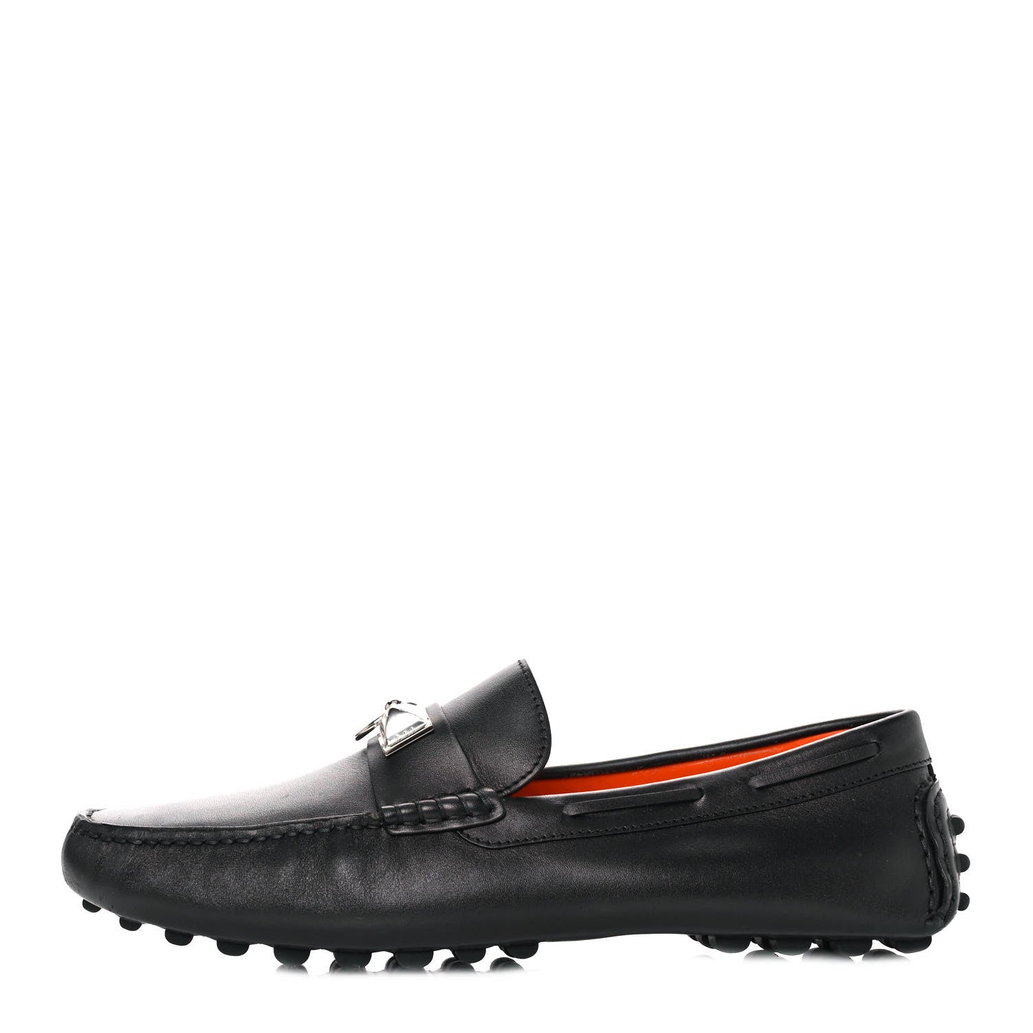 Hermes Supple Calfskin Mens Irving Driving Moccasin Loafers 40 Black 1 of 11