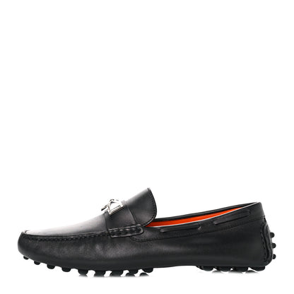 Hermes Supple Calfskin Mens Irving Driving Moccasin Loafers 40 Black 1 of 11
