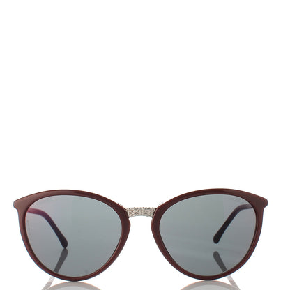 Chanel Acetate Butterfly Winter Sunglasses 5382 Dark Red 2 of 9