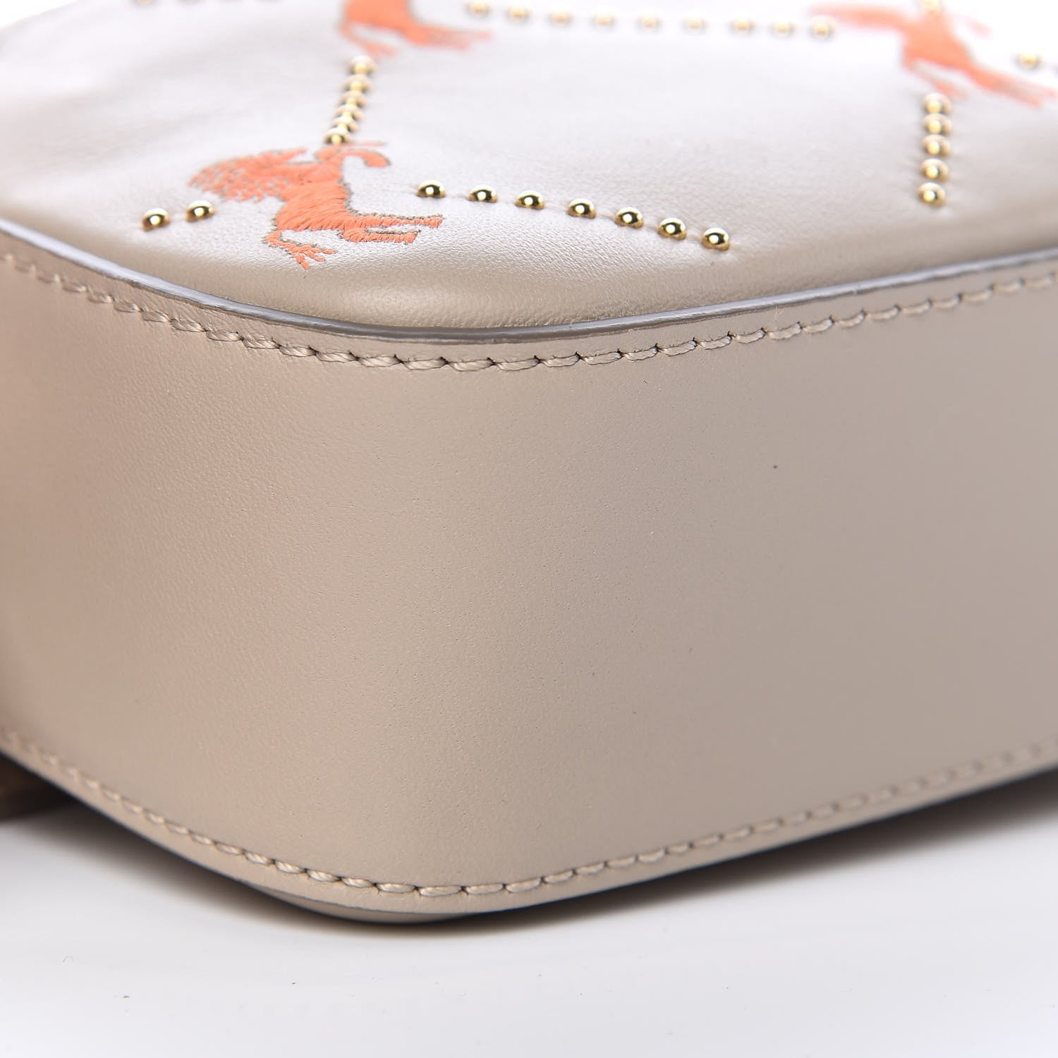 Chloe Smooth Calfskin Little Horses Embroidered Signature Belt Bag Pastel Grey 5 of 9