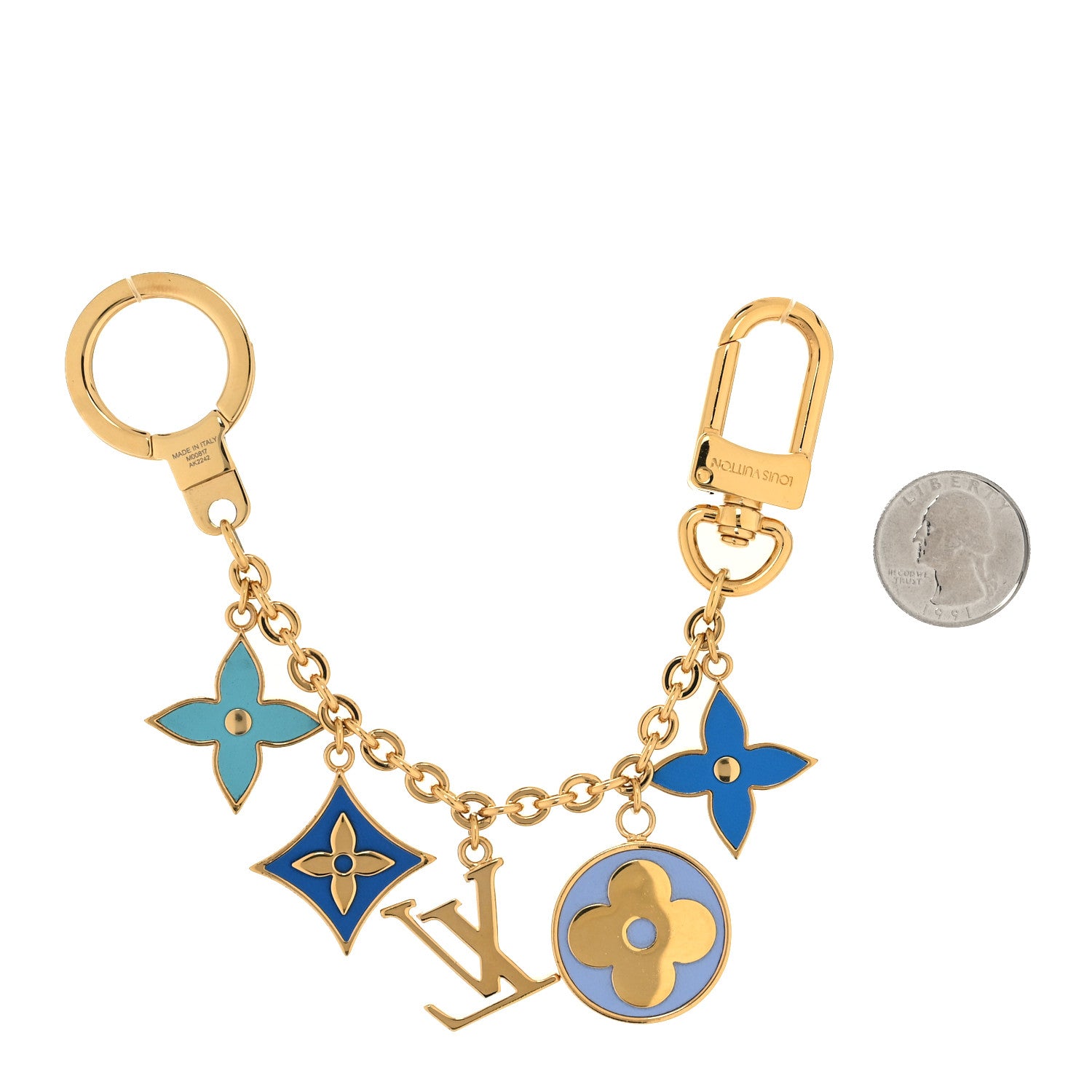 Louis Vuitton LV Lively Key Chain Bag Charm Pink Blue 2 of 4
