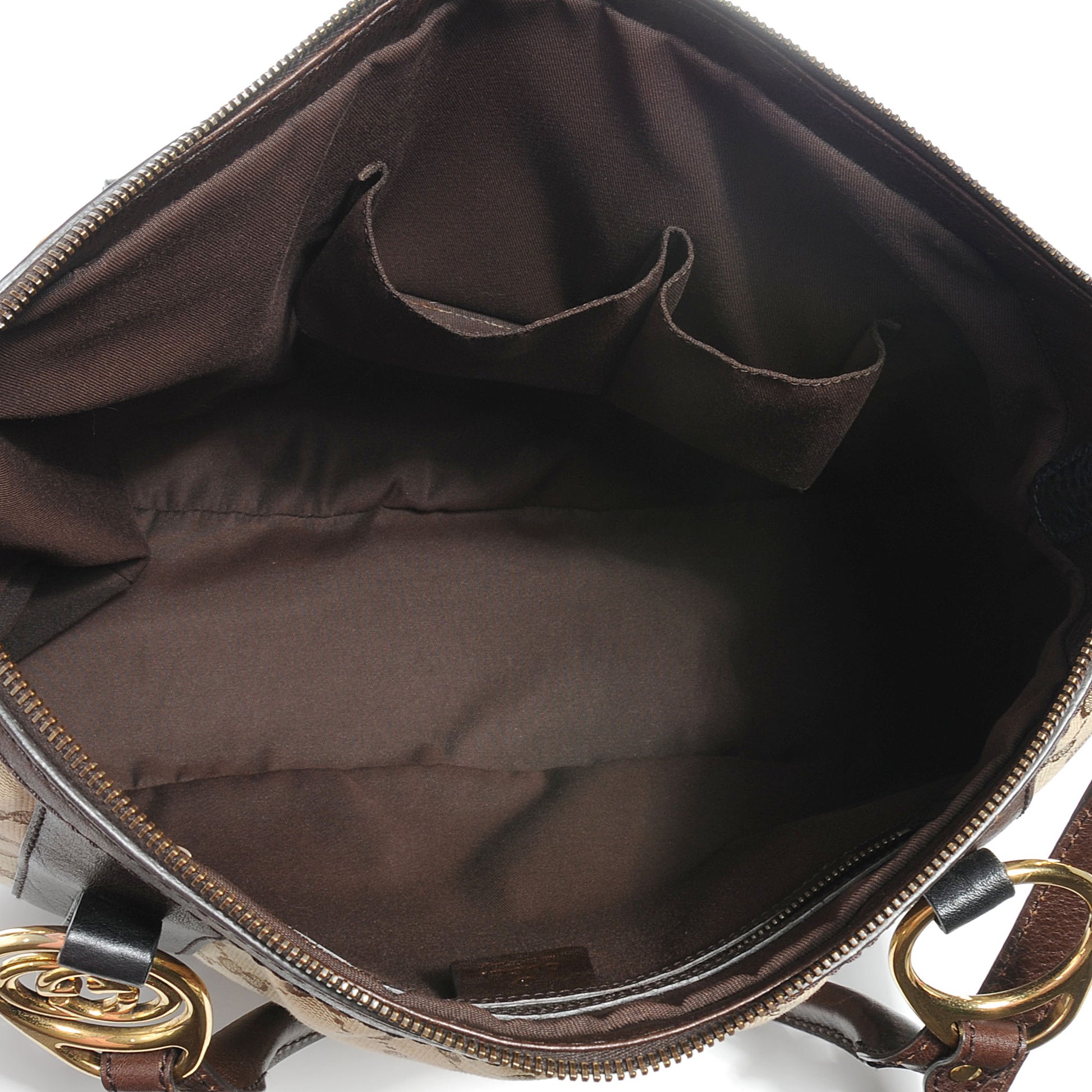 Gucci Monogram Interlocking G Tote Dark Brown 6 of 9
