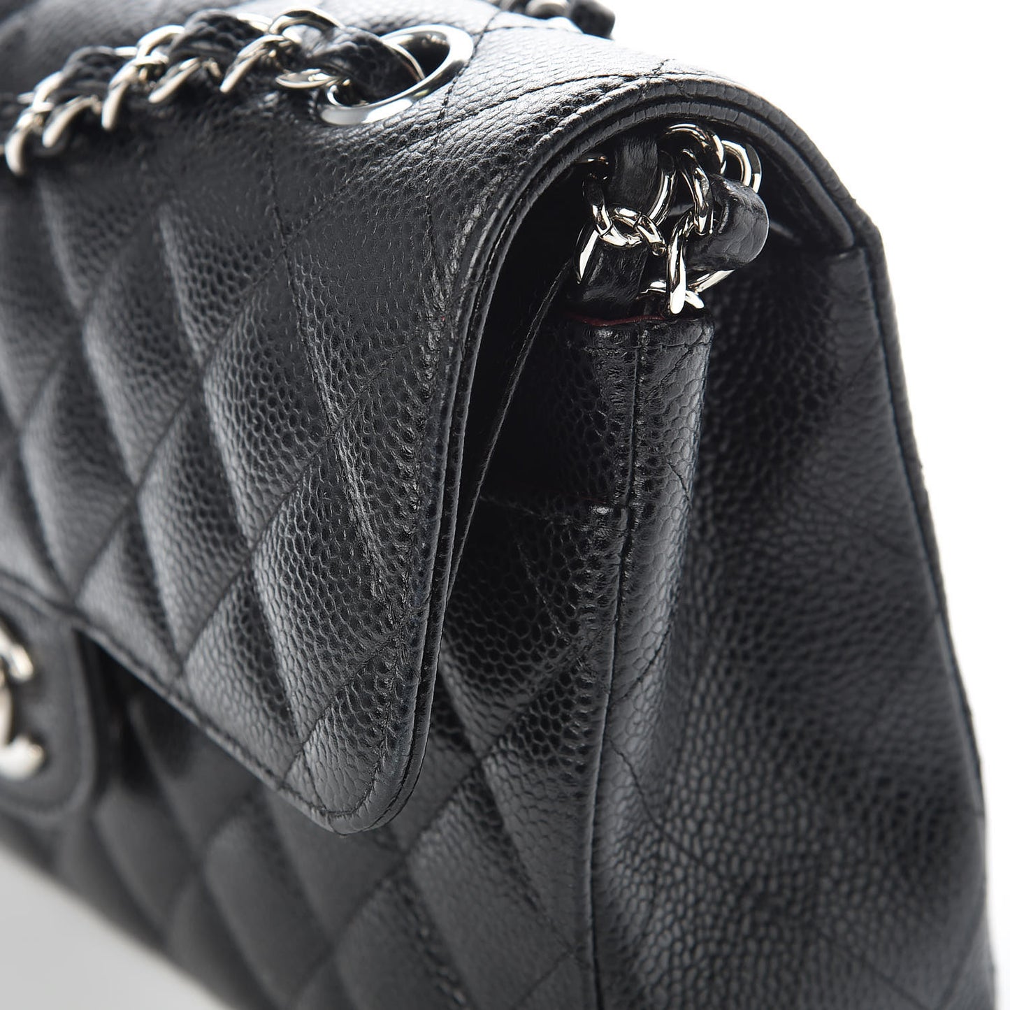 Caviar Quilted Small Double Flap Black