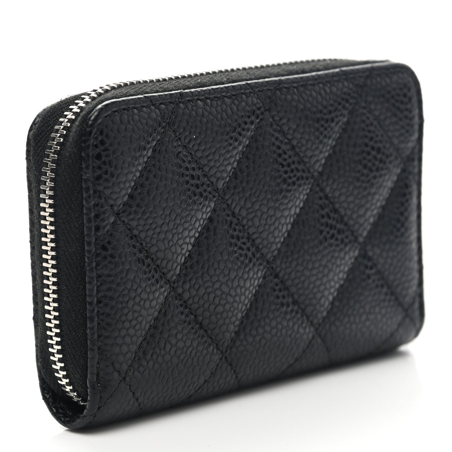 Chanel Caviar Quilted Zip Coin Purse Black 3 of 9
