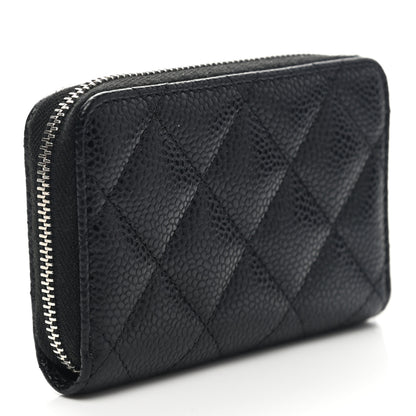 Chanel Caviar Quilted Zip Coin Purse Black 3 of 9
