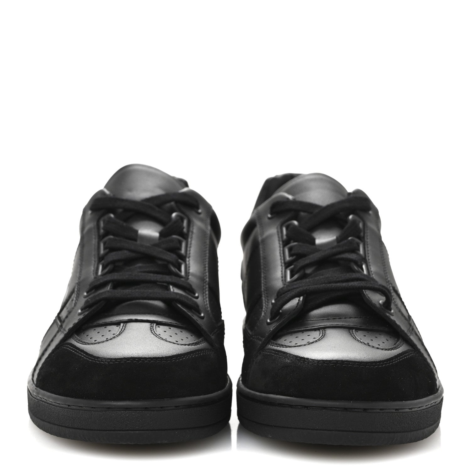 Christian Dior Calfskin Suede Logo Sneakers 37.5 Black 3 of 9