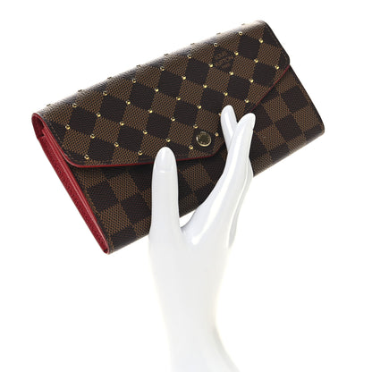 Louis Vuitton Damier Ebene Studded Sarah Wallet NM Cherry 2 of 6