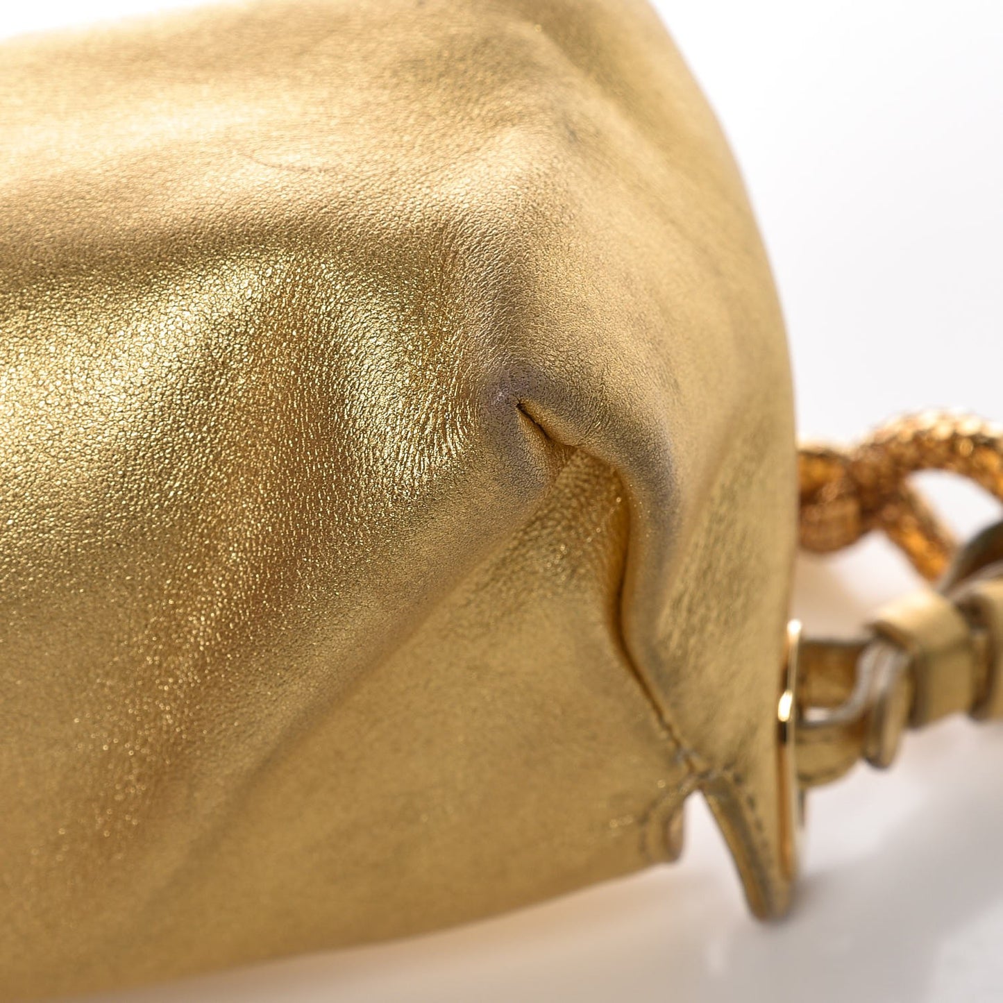 Metallic Lambskin Tulita Evening Bag Gold