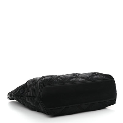 Chanel Nylon Grosgrain Quilted Lifestyle Shopping Tote Black 5 of 12