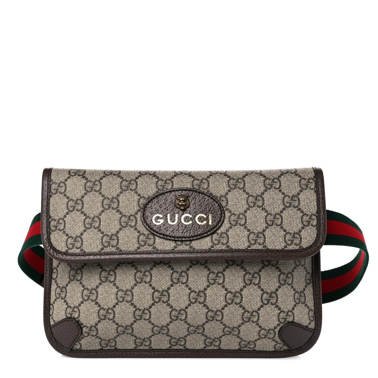 GG Supreme Monogram Neo Vintage Web Belt Bag Brown