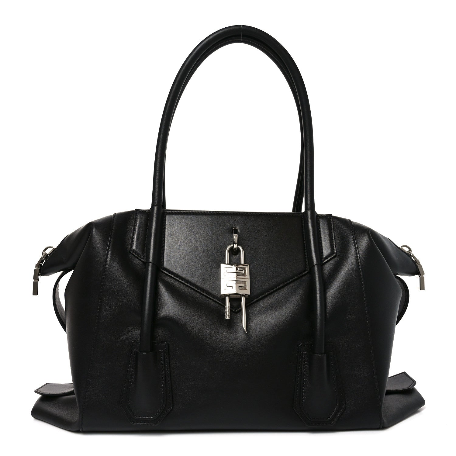 Givenchy Smooth Calfskin Medium Antigona Soft Lock Duffle Bag Black 1 of 8