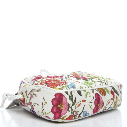 Gucci Canvas Flora Floral Trapuntata Small Zumi Dome Shoulder Bag White 3 of 10