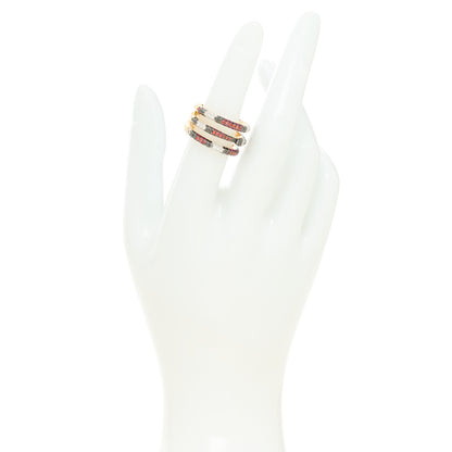 Gucci 18K Yellow Gold Black Diamond Topaz Sapphire Diamond Ouroboros Snake Three-Row Ring 53 6.25 3 of 7