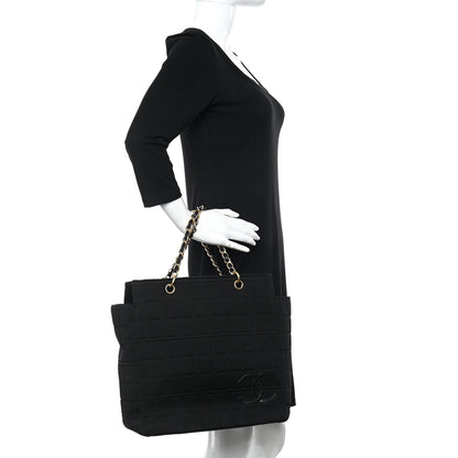 Chanel Jersey Chocolate Bar Quilted CC Shoulder Bag Black 2 of 18