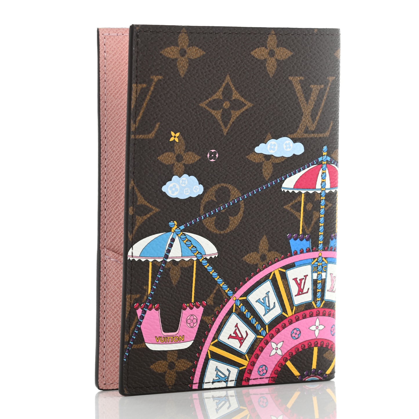 Monogram 2020 Christmas Animation Big Wheel Passport Cover Rose Ballerine
