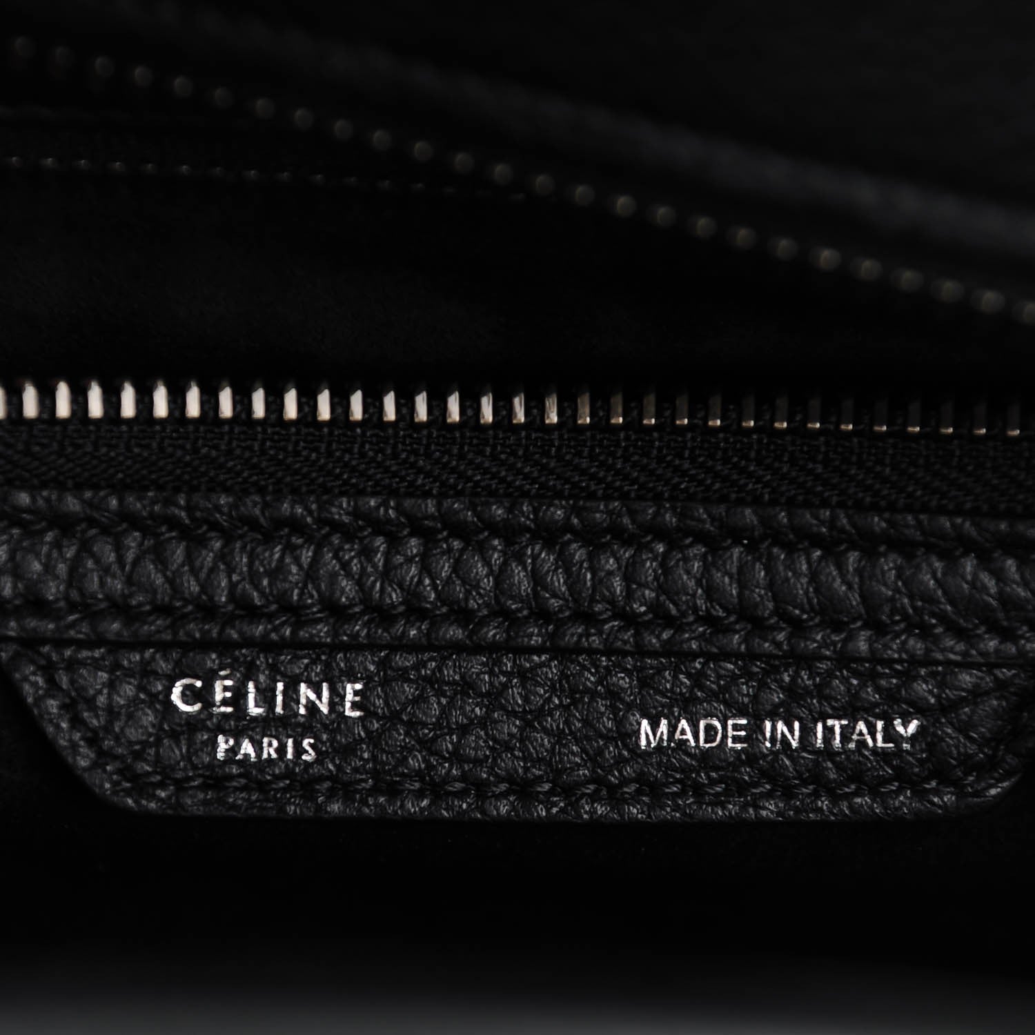 Celine Drummed Calfskin Micro Luggage Black 6 of 7