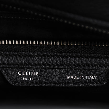 Celine Drummed Calfskin Micro Luggage Black 6 of 7