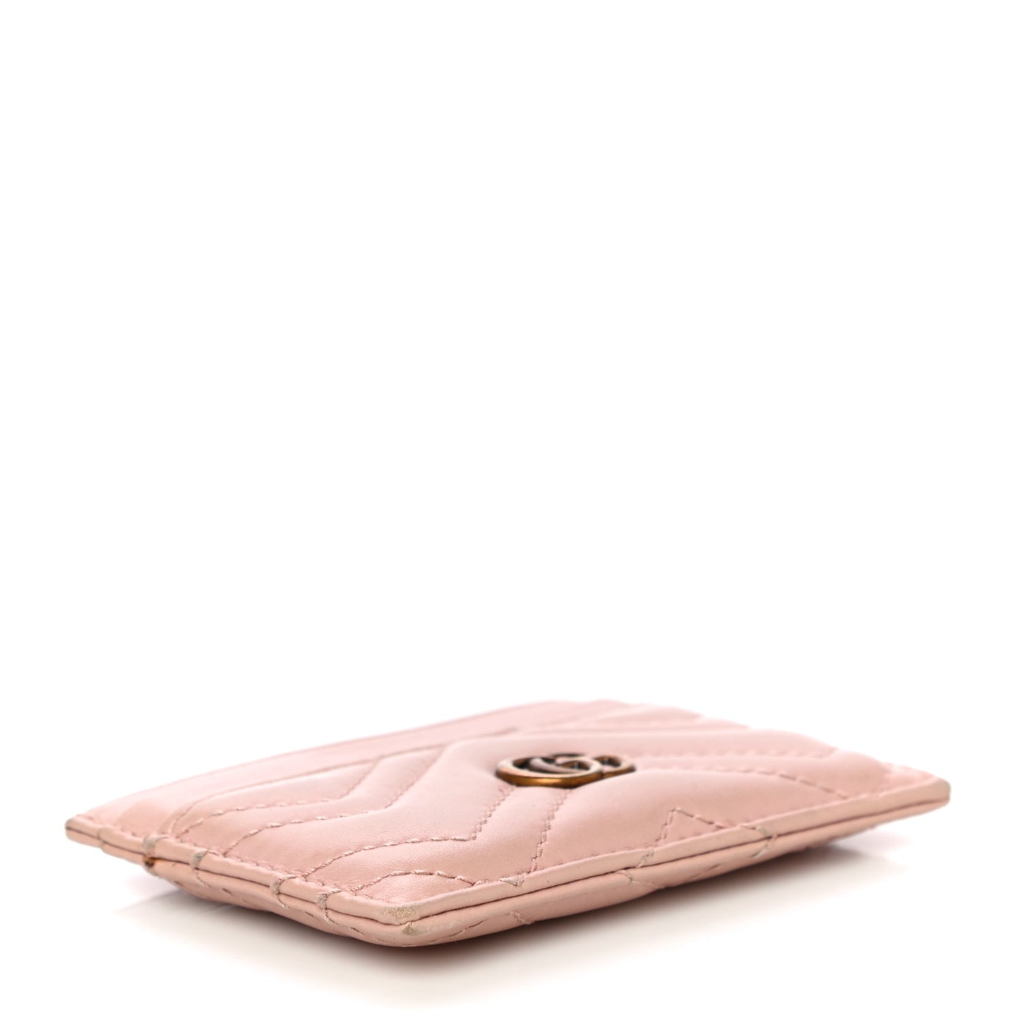 Calfskin Matelasse GG Marmont Card Holder Perfect Pink
