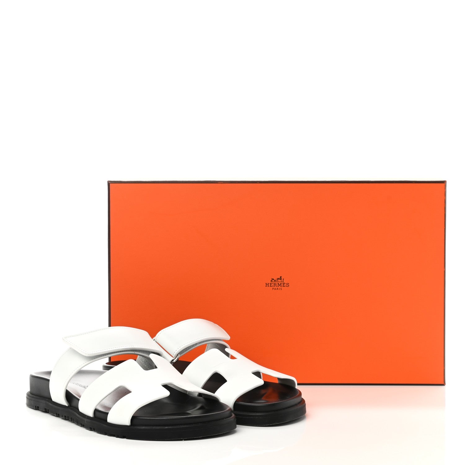 Hermes Calfskin Womens Chypre Sandals 38 White 9 of 9