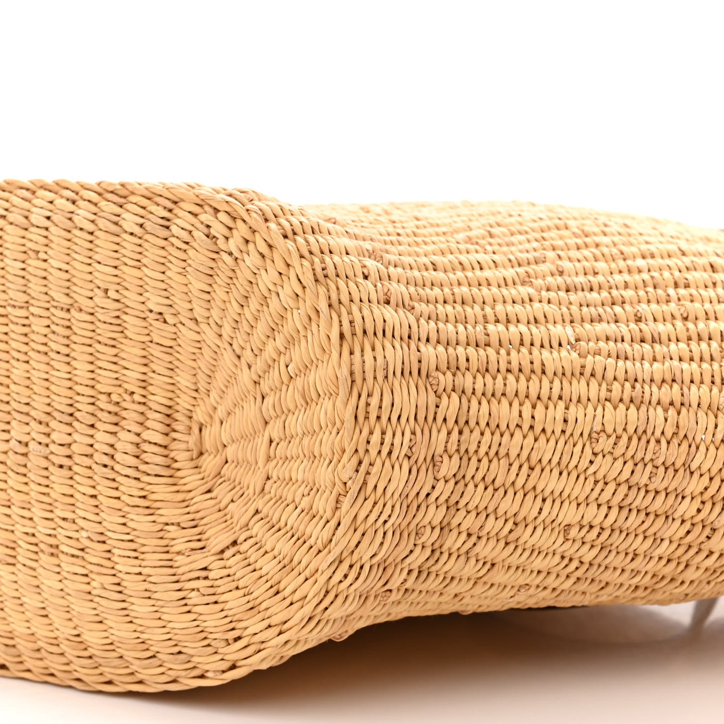 Raffia Calfskin Shell Basket Tote Natural Beige