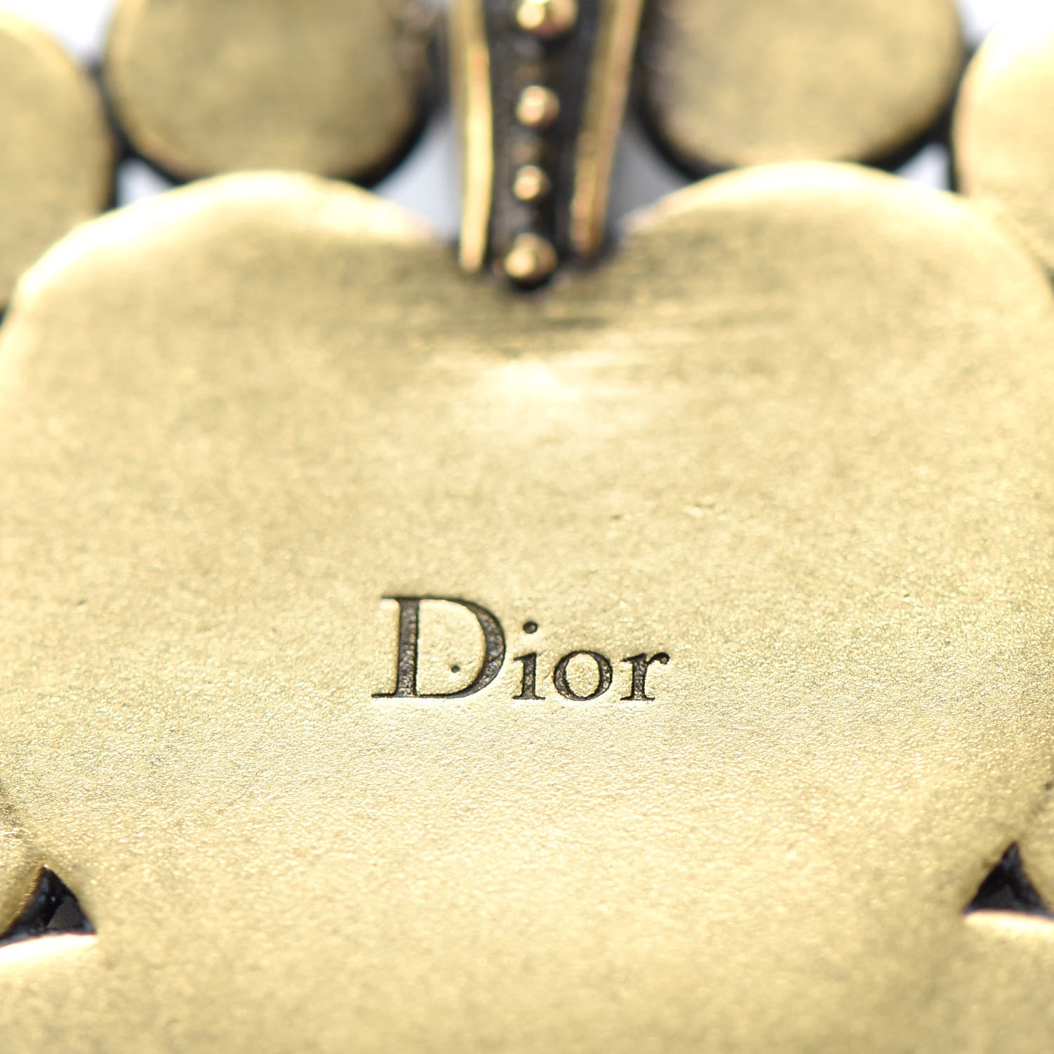 Christian Dior Metal Pearl Heart Necklace Aged Gold 5 of 6