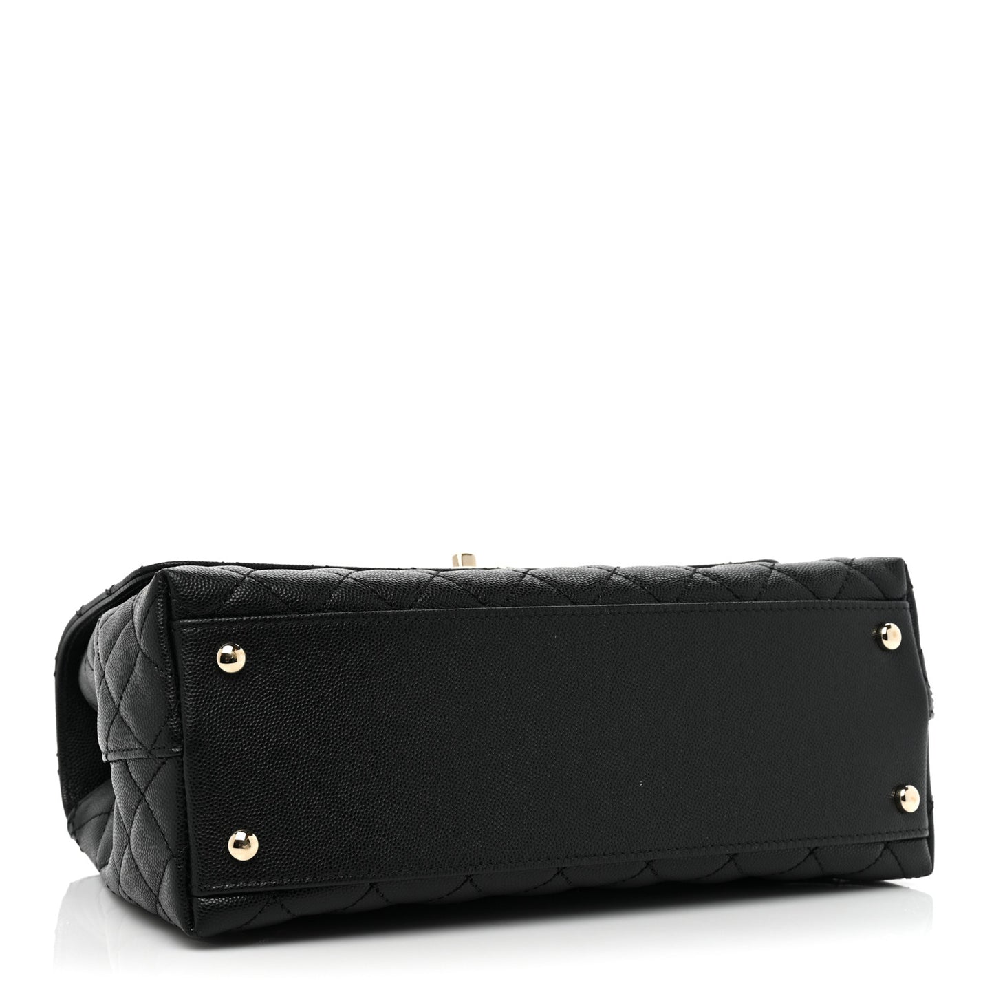 Caviar Quilted Small Coco Handle Flap Black