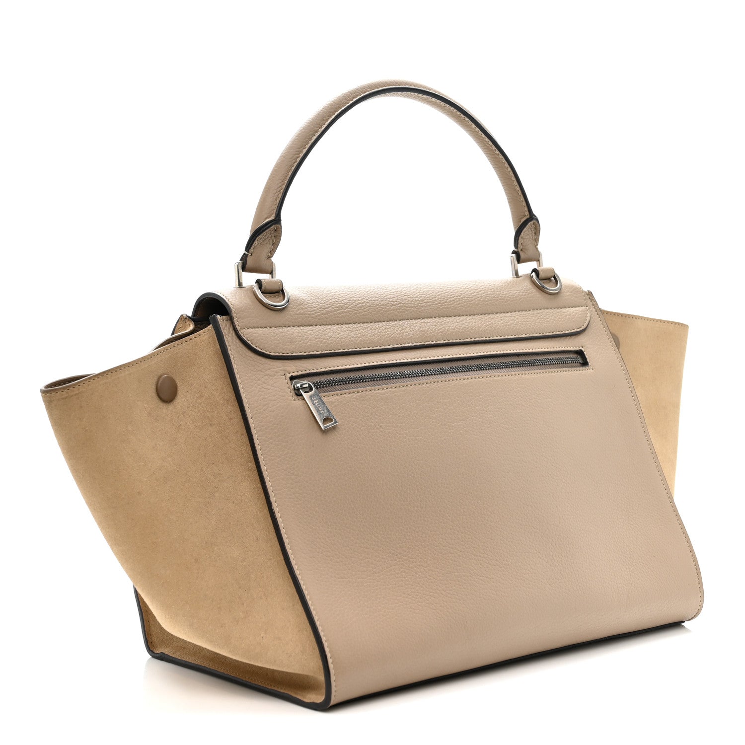 Celine Drummed Calfskin Suede Medium Trapeze Dune 3 of 11