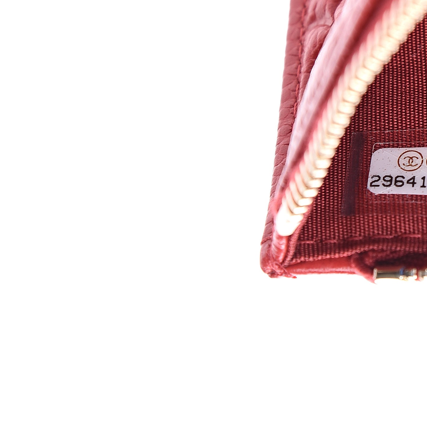 Caviar Camellia Embossed Classic Flat Wallet Pouch Red