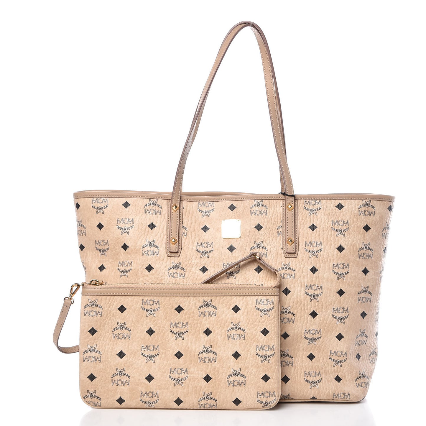 Visetos Medium Anya Shopping Tote Beige