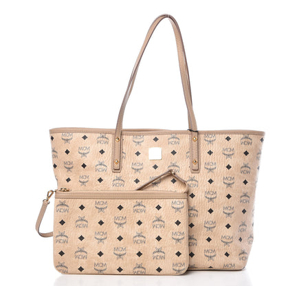 MCM Visetos Medium Anya Shopping Tote Beige 3 of 11