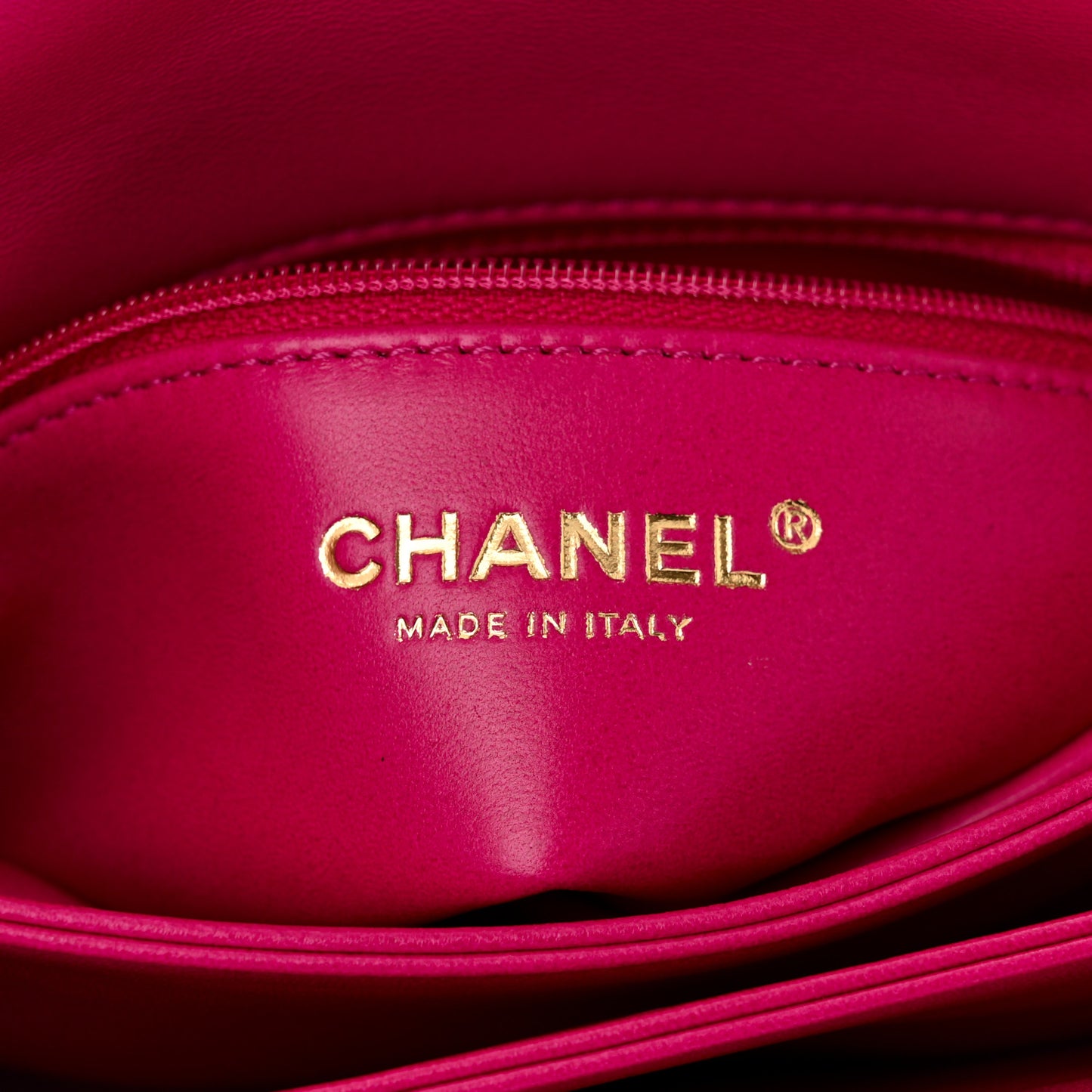 Lambskin Quilted On And On Small Chain Flap Fuchsia