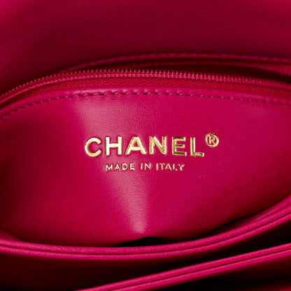 Chanel Lambskin Quilted On And On Small Chain Flap Fuchsia 6 of 12