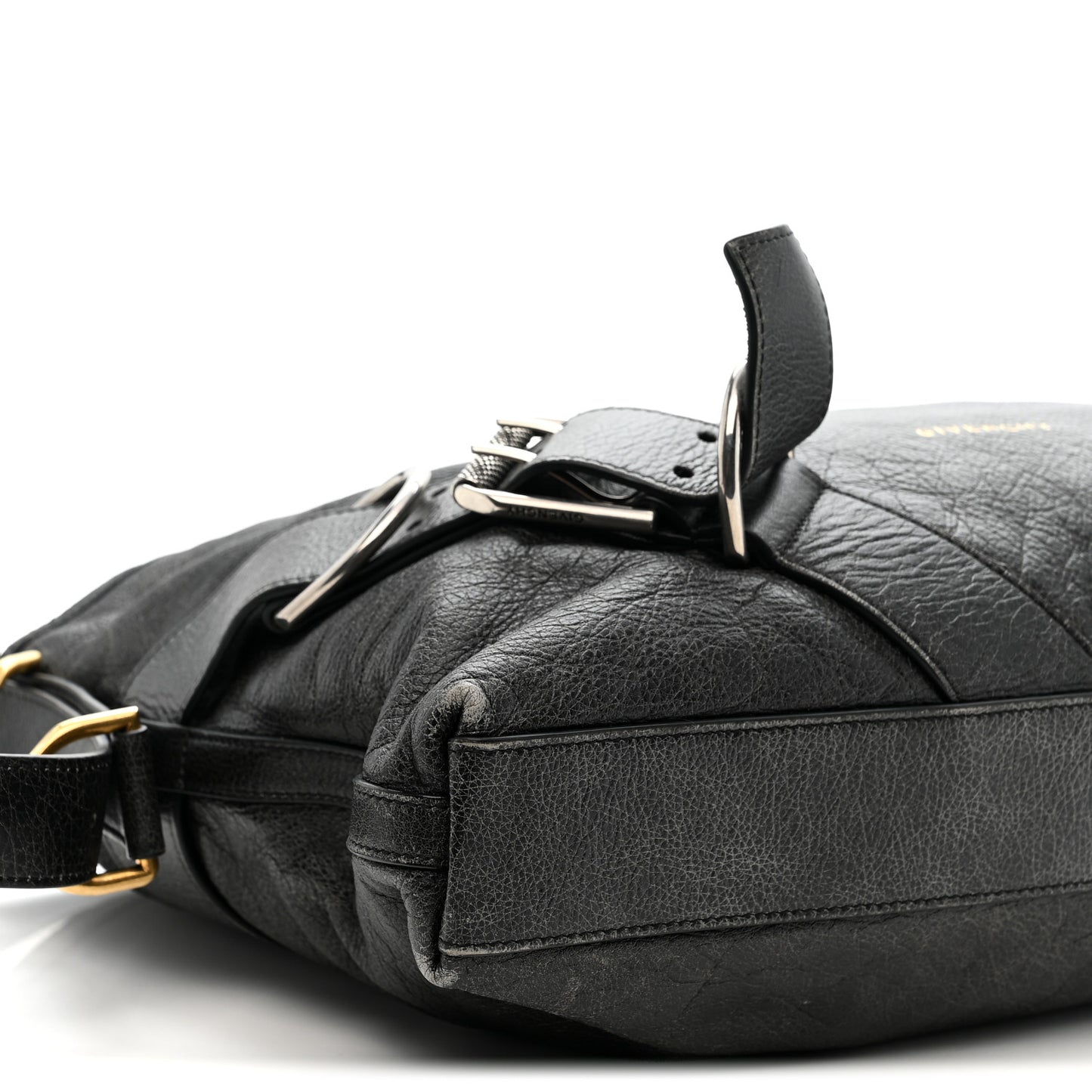 Aged Calfskin Medium Voyou Boyfriend Bag Black
