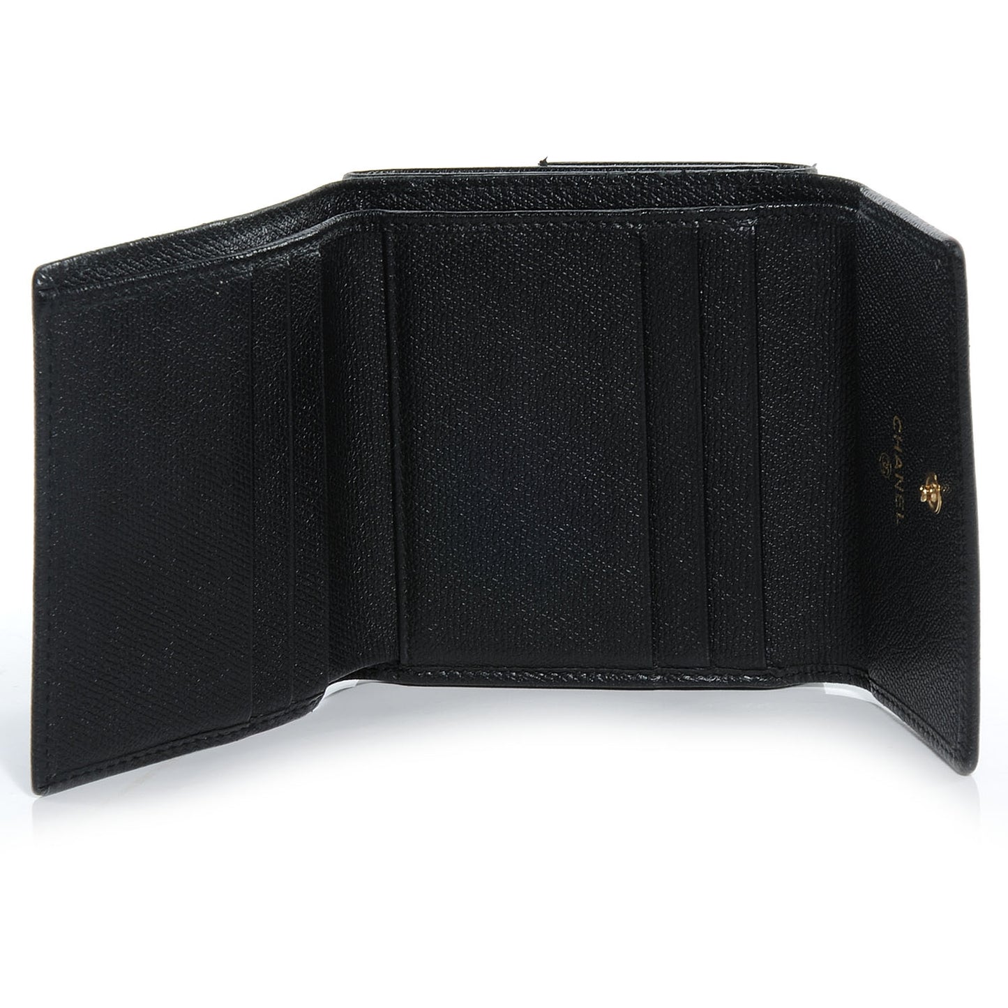 Leather CC Compact Wallet Black