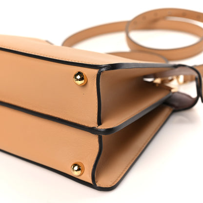 Fendi Vitello Seta Nappa Bi-Color Small Peekaboo I SEE U Satchel Miele Scuro Light Rose Ghianda 10 of 10