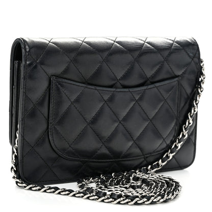 Chanel Lambskin Quilted Wallet On Chain WOC Black 3 of 12