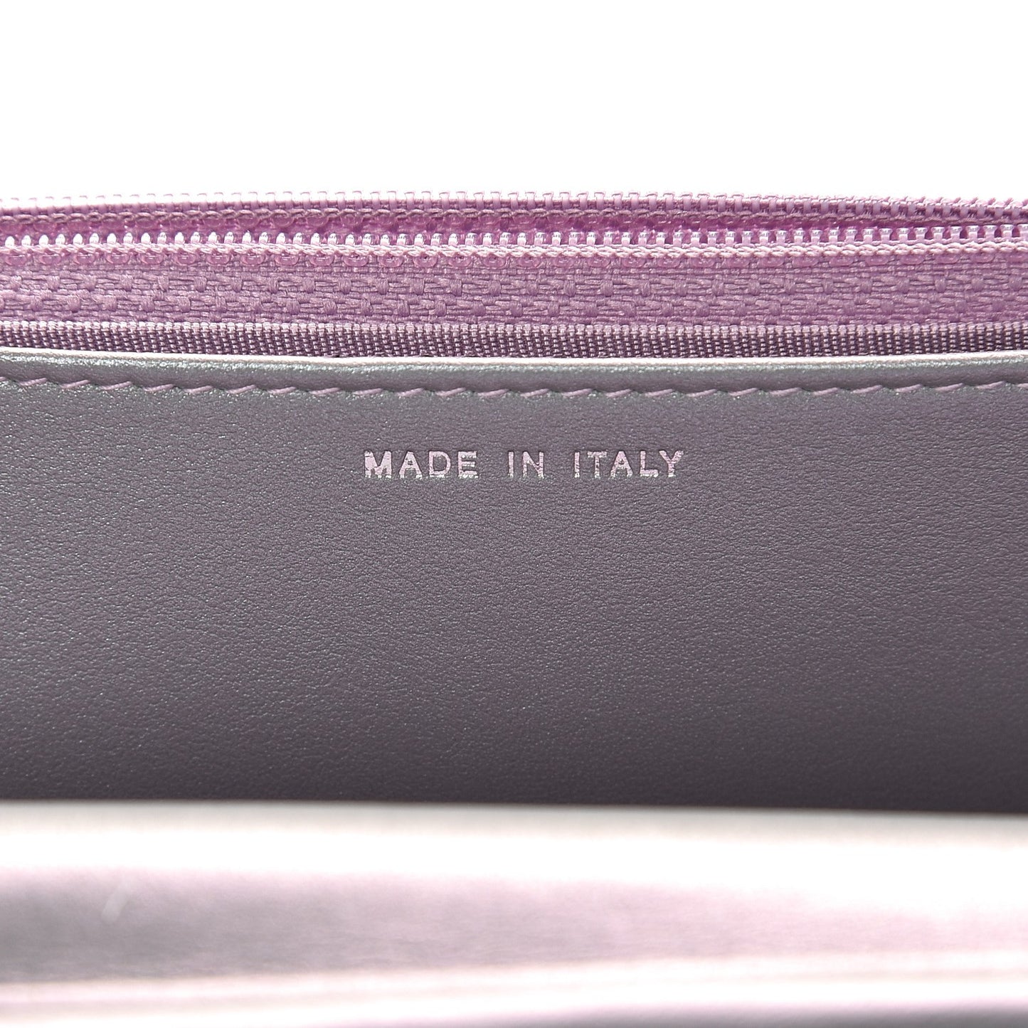 Iridescent Lambskin Chevron Quilted Reissue Wallet On Chain WOC Light Purple