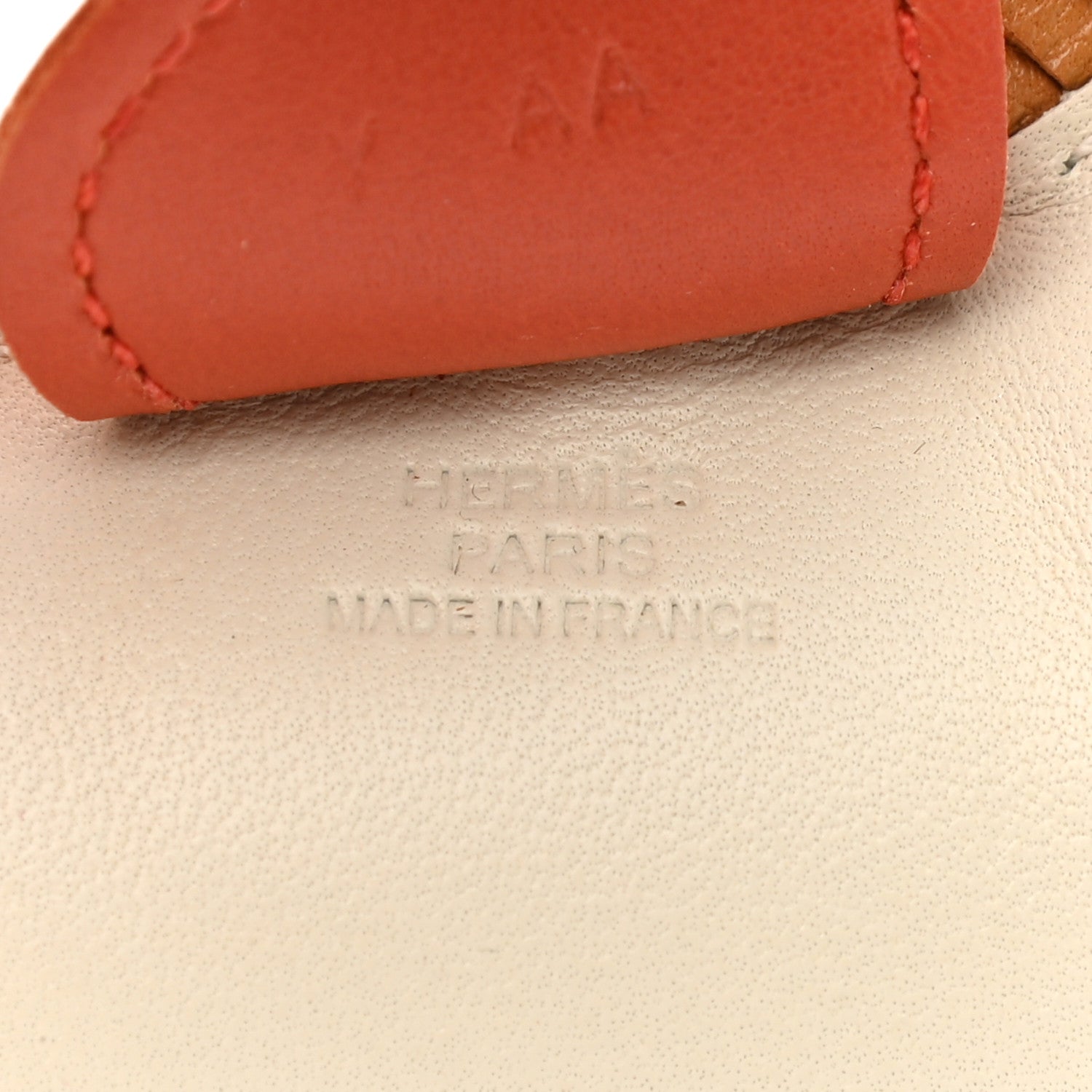 Hermes Milo Lambskin Grigri Rodeo Horse Bag Charm MM Craie Sesame Cornaline 3 of 5