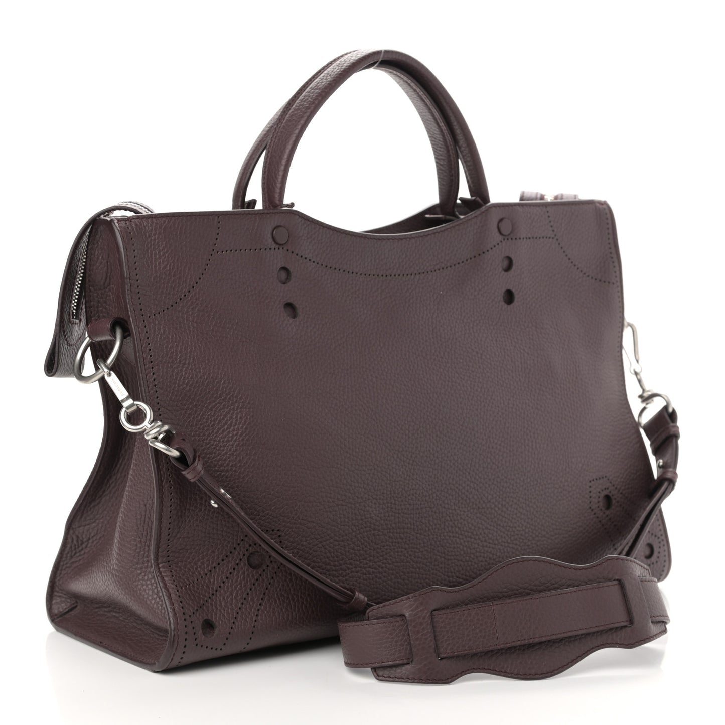 Veau Grana Perforated Blackout Hardware City Rouge Acajou