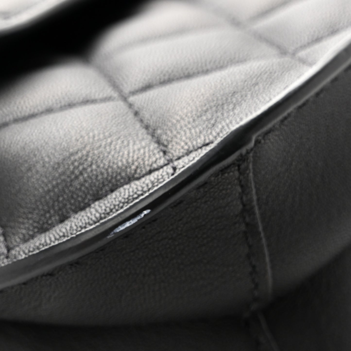 Metallic Goatskin Quilted Large Rock In Rome Flap Black
