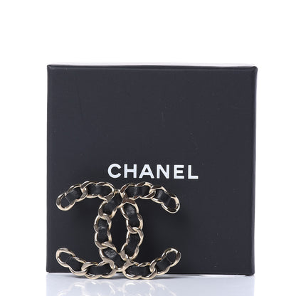 Chanel Lambskin Chain CC Brooch Black Gold 5 of 5