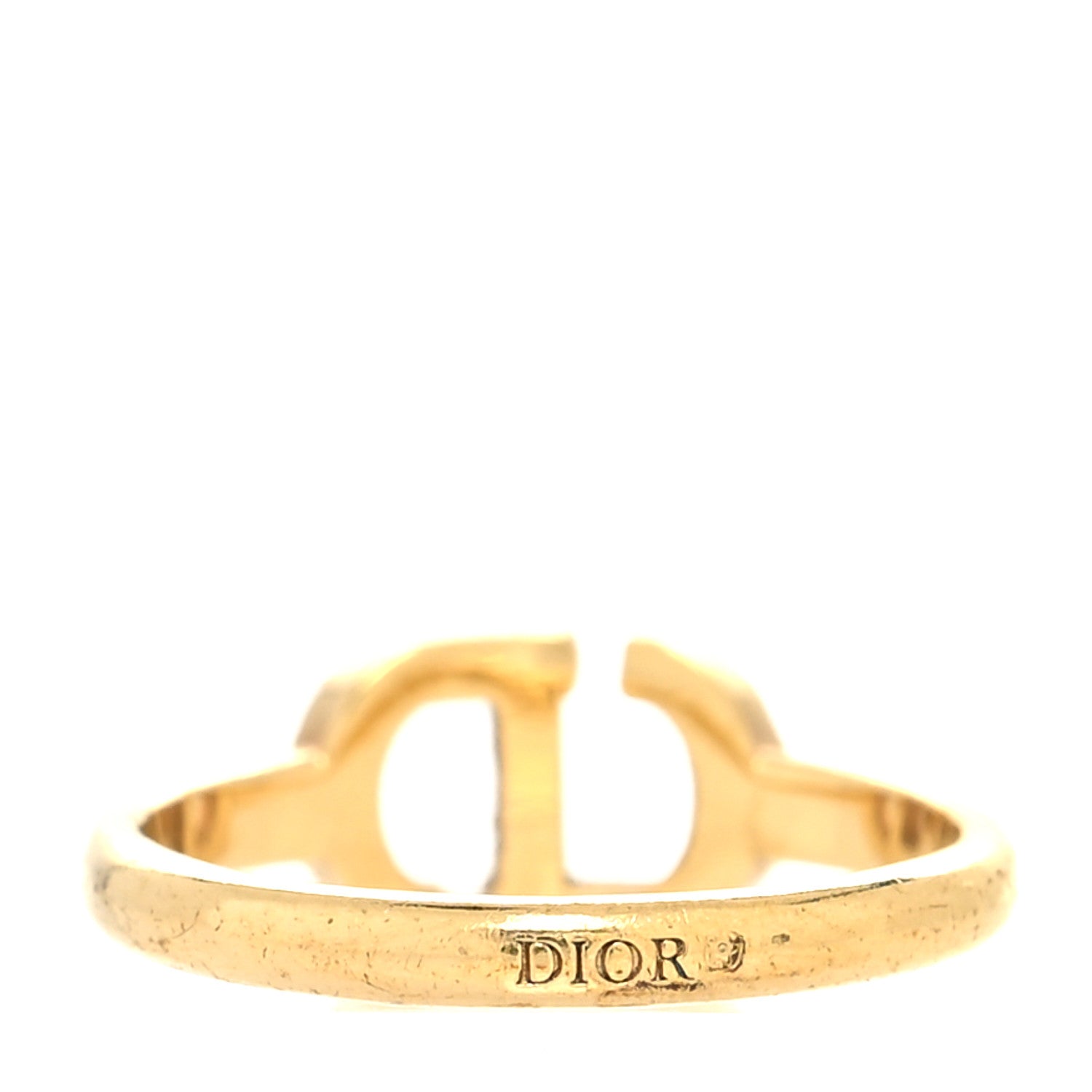 Christian Dior Metal Crystal CD Ring M Gold 3 of 5