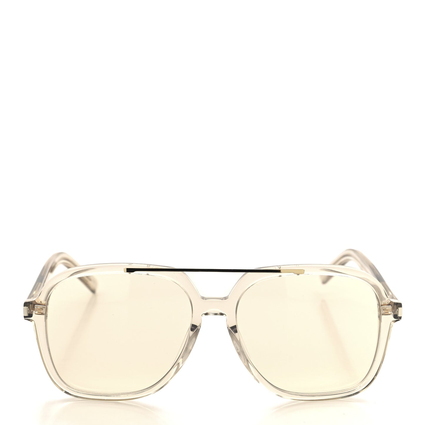 Acetate Geometric Aviator Sunglasses SL 545 Transparent Cream Light Gold