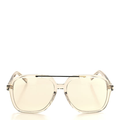 Saint Laurent Acetate Geometric Aviator Sunglasses SL 545 Transparent Cream Light Gold 2 of 8