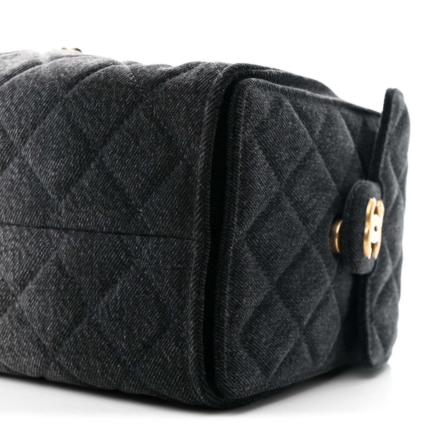 Chanel Washed Denim Quilted Small Chanel 25 Handbag Black 9 of 9