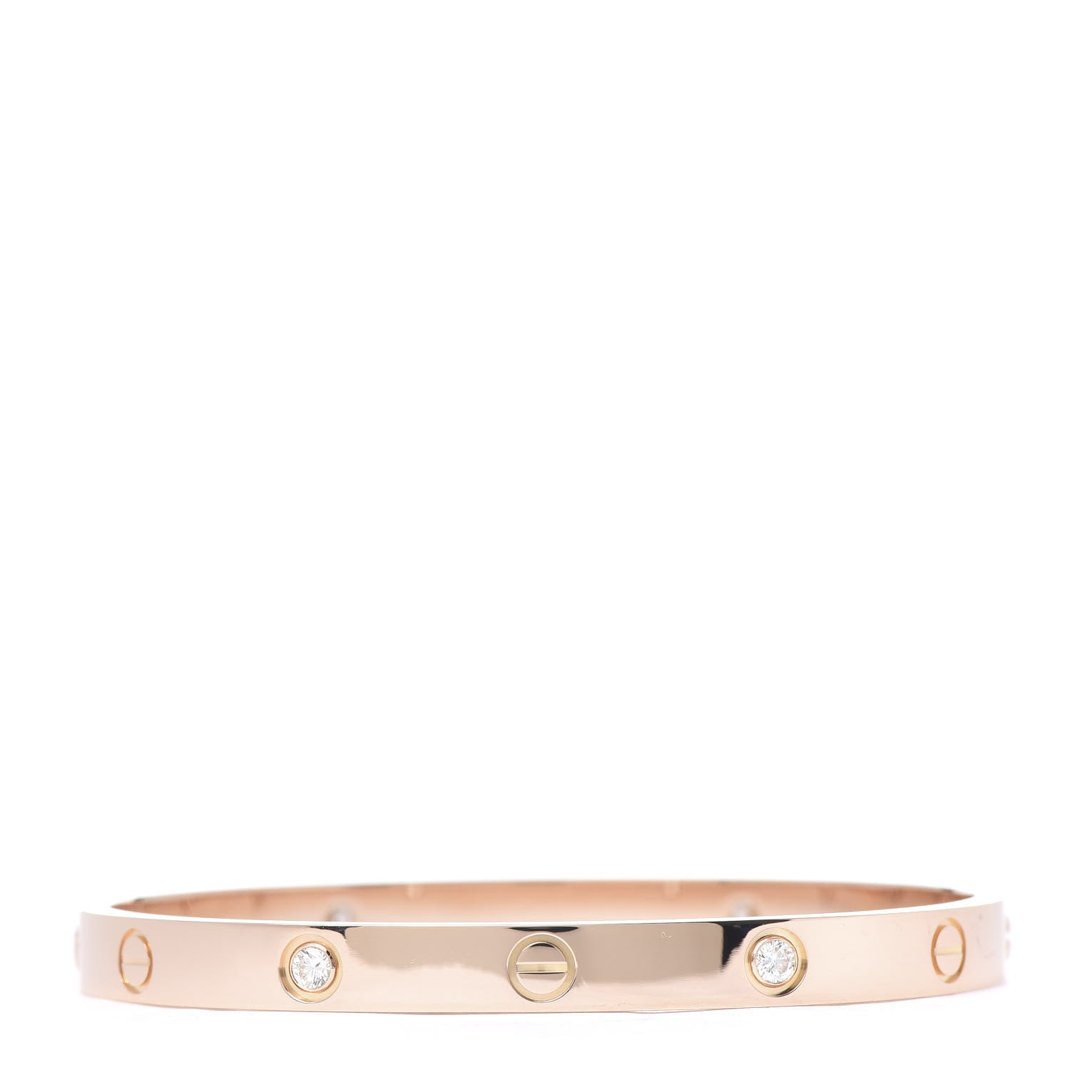Cartier 18K Pink Gold 4 Diamond LOVE Bracelet 18 3 of 9