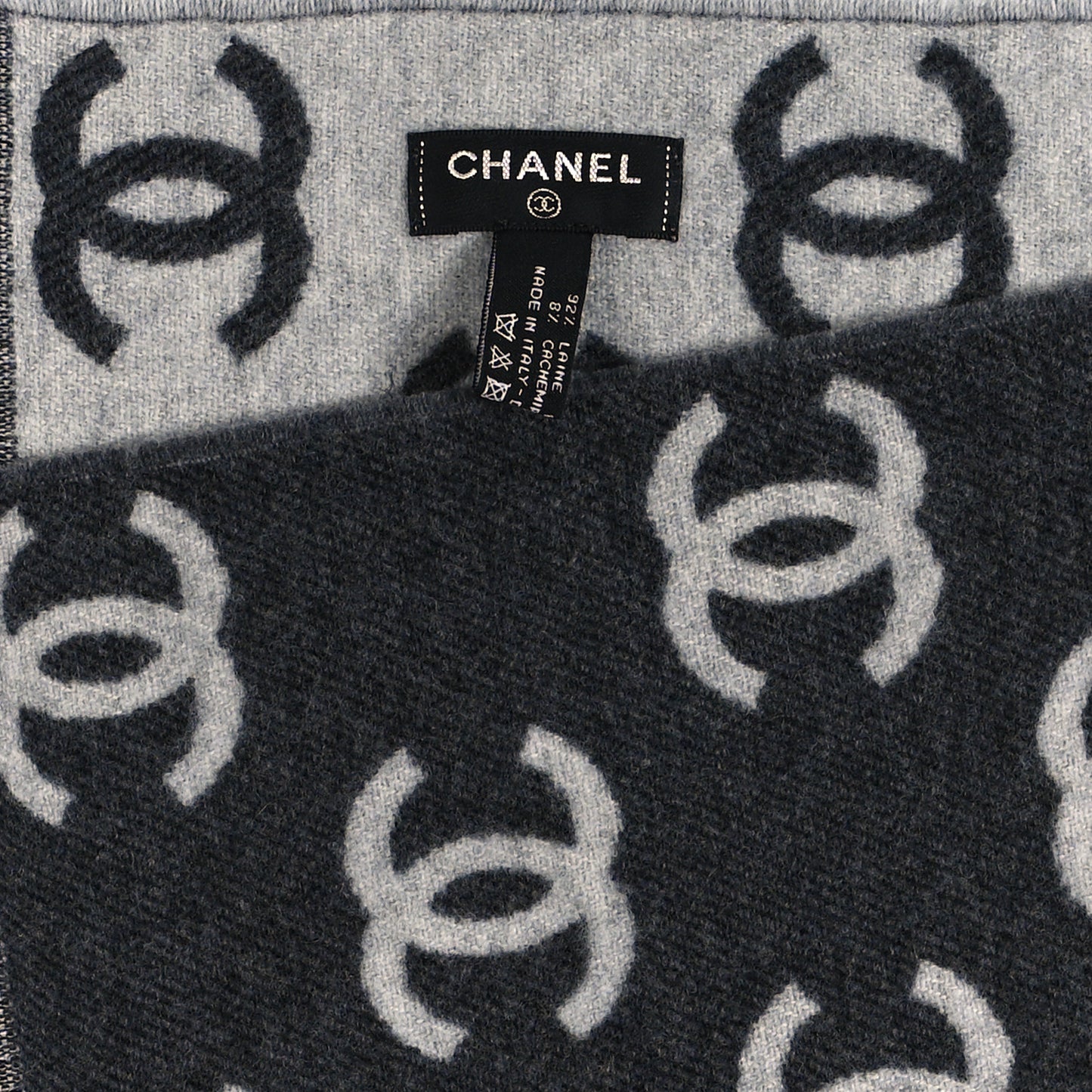 Wool Cashmere CC Scarf Grey
