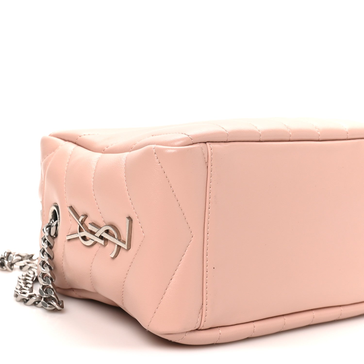 Saint Laurent Calfskin Y Quilted Monogram Small Loulou Camera Pale Pink 9 of 10