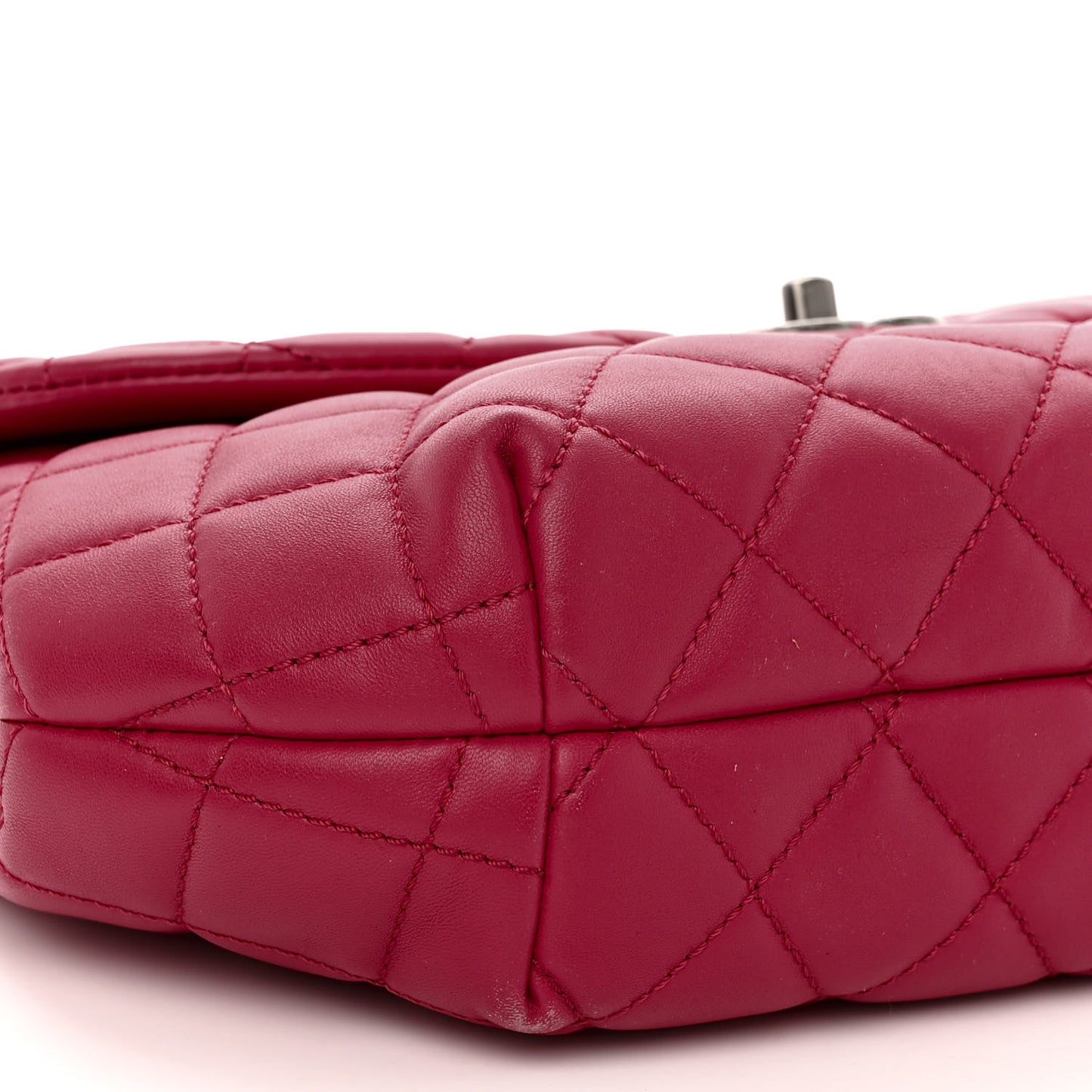Lambskin Quilted Large Daily Supple Flap Dark Pink