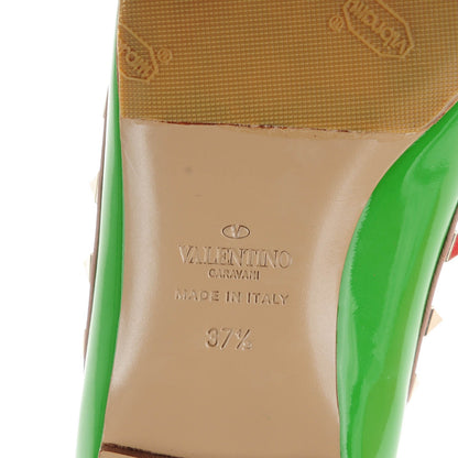 Valentino Garavani Patent Rockstud Ballerina Flats 37.5 Green Poudre 6 of 8